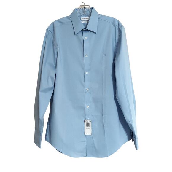 Calvin Klein Men's Slim Fit Stretch Flex Collar Button Front Dress Shirt - Picture 10 of 10